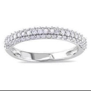 10k White Gold 1/2ct TDW Pave Diamond Band (H-I, I2-I3)